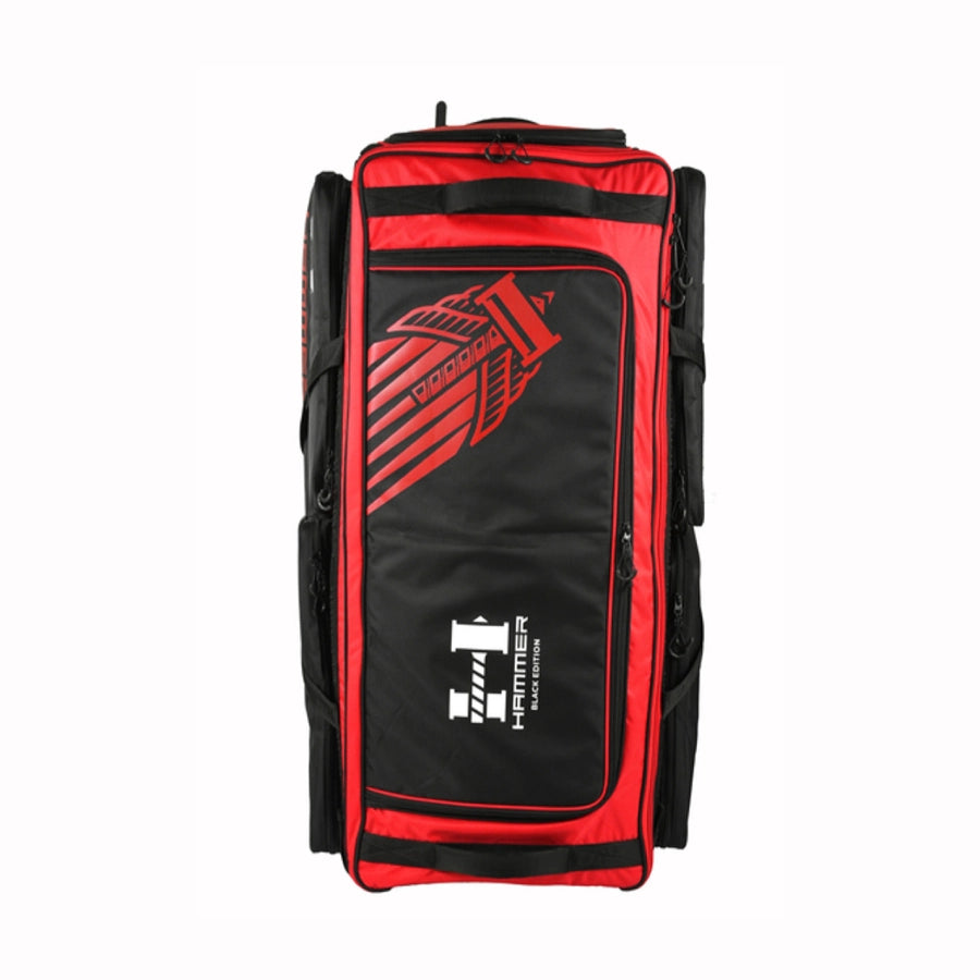hammer red and black trolley kitbag with wheels Front profile