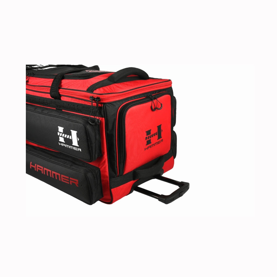 hammer red and black trolley kitbag