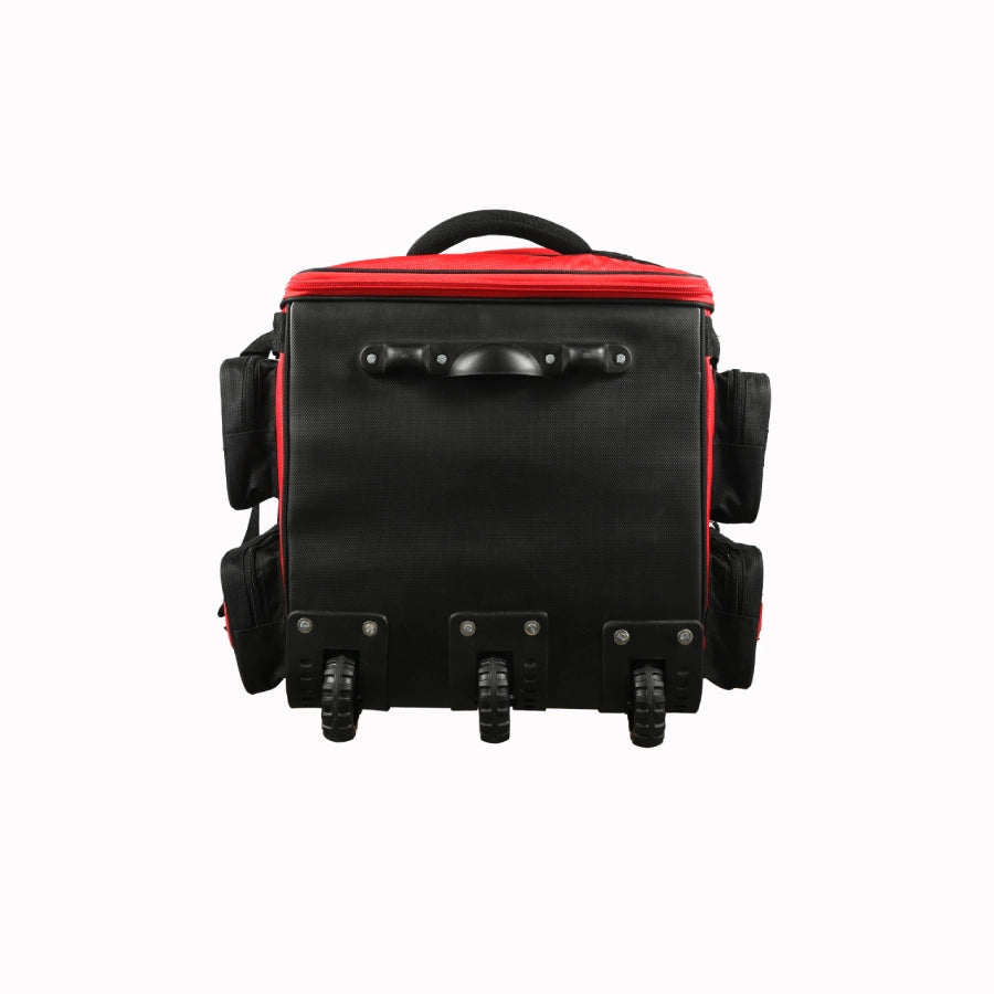 hammer red and black trolley kitbag with wheels