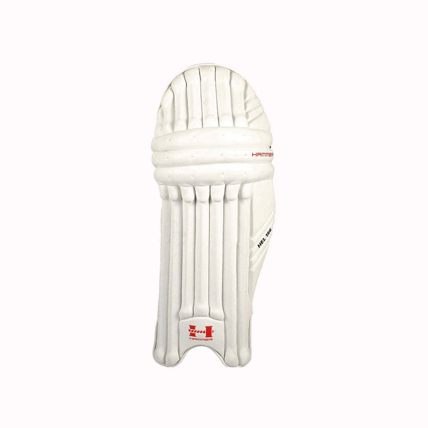 cricket pad with red and black initials