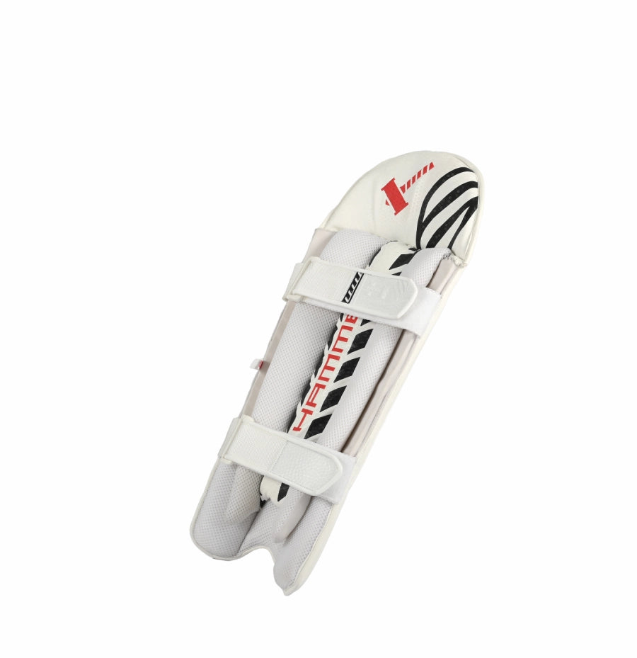 red initials hammer cricket pad
