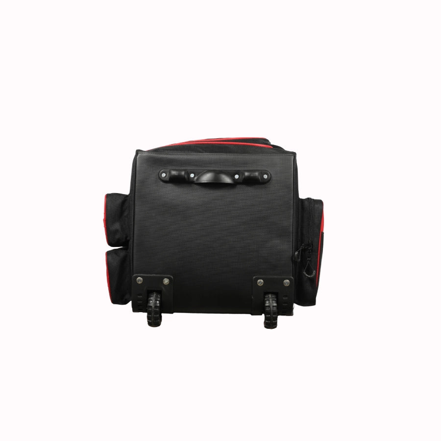 hammer red and black trolley kitbag with two wheels
