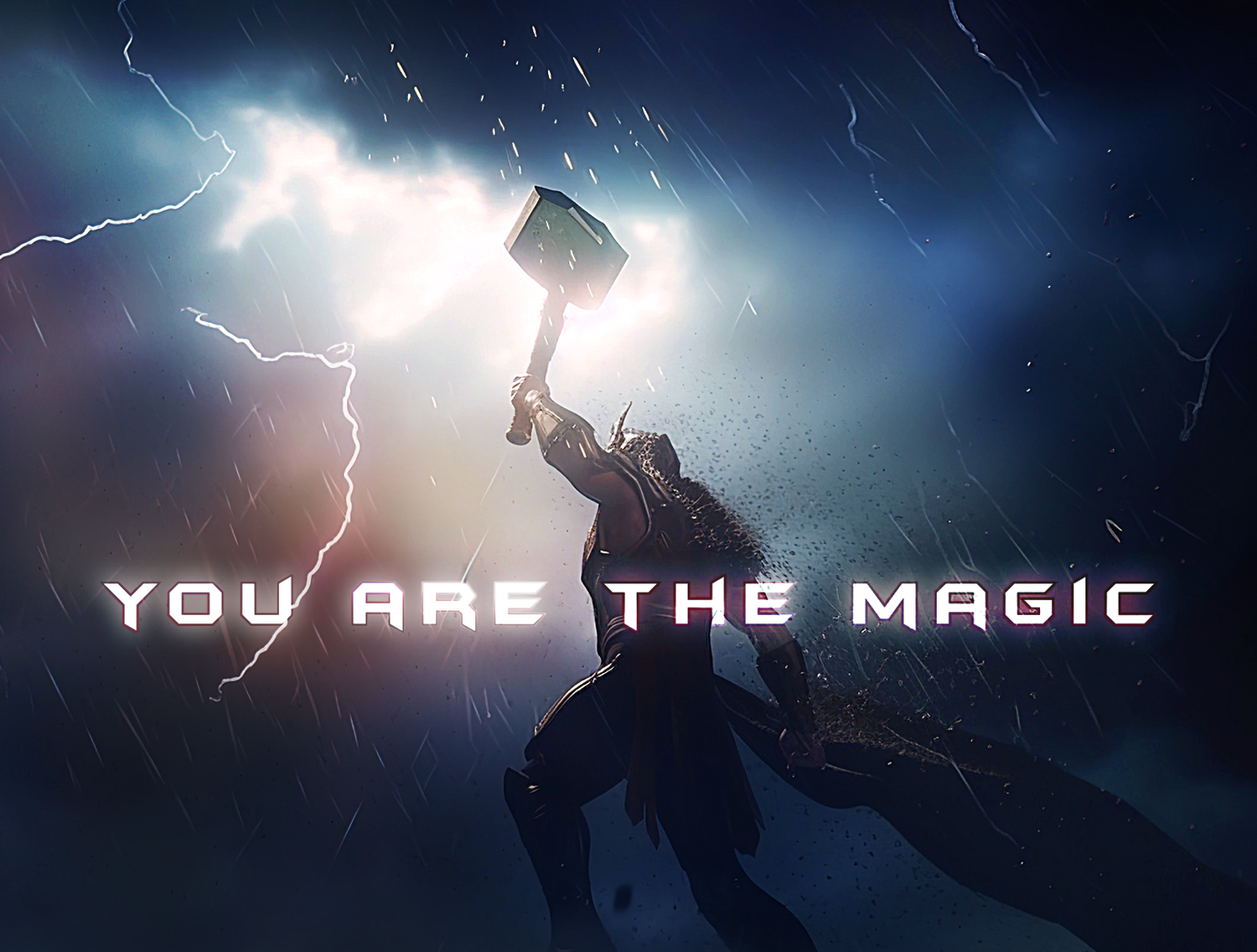thor with his hammer and lightning